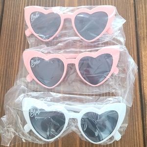 3 pack of plastic heart sunglasses